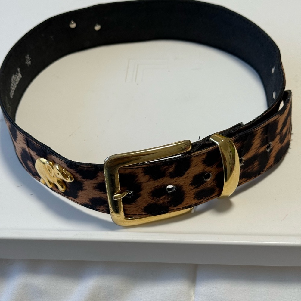 Leopard Print Belt with Gold Elephant Accent. 28/70 - Picture 6 of 7